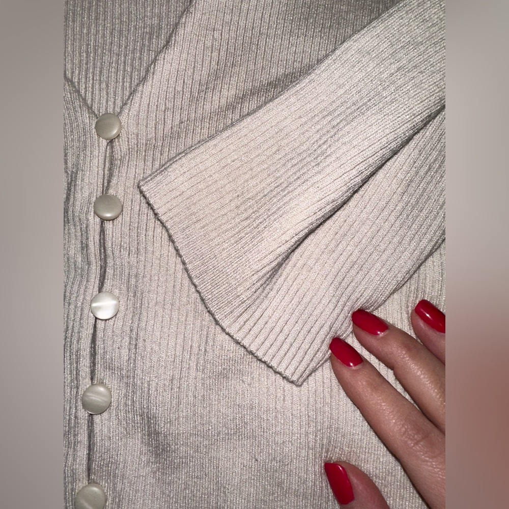 Express Beige Ribbed Knit Top Size (S-P) - Picture 3 of 4
